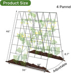 AGTEK 2 Packs 18" x 46" Foldable Cucumber Trellis with Zip Ties Plant Support A Frame Metal Trellis for Cucumber, Climbing Plants, Vegetable Flowers