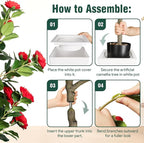 Artificial Camellia Tree 5FT, Red Flower Tree in White Pot, Faux Outdoor Indoor Plant, Christmas,Potted Artificial Flower for Home Office Housewarming Porch Decor (61'' Height)