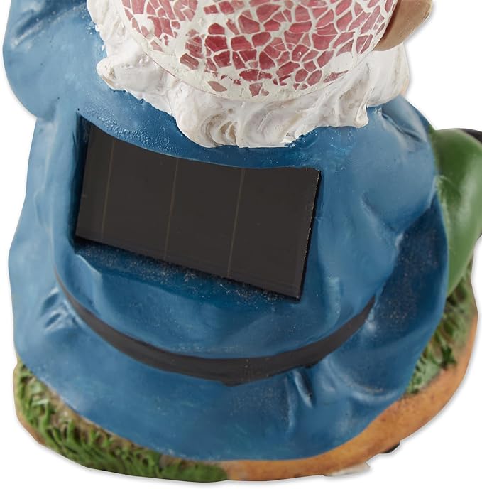 Gardening Gnome Solar Statue 3.75x3.5x7.25