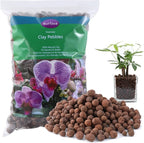 Rurtsva Natural Organic Clay Pebbles, 5LBS 8mm-18mm Expanded Leca Balls Plant Garden Soil, Grow Media for Hydroponics, Decoration, Aquaponics, Gardening Essentials