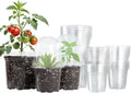 Bluepro 36 Packs 5/4/3.5 Inch Clear Nursery Pots with Humidity Domes, Transparent Plant Pots with Drainage Holes, Variety Pack Seedling Pots for Vegetable Propagation, Root Cutting, Seed Starting