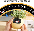 Smart Pet Planter, Smart Plant Pot, With Artificial Intelligence, Time Weather Display, And Multiple Expressions Animation,Lovely Plant Companion, For Desktop Decoration, Gifts,Plant-Free (Lemon)