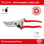 Felco F4 Pruning Shears – 9.25" Swiss-Made Garden Clippers for Pruning | Hand Pruners for Gardening | Garden Tool Cutter with Precision Bypass Blade, Aluminum Body, Replaceable Parts, Nut/Bolt Model