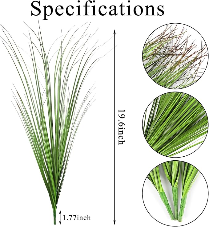FOIMAS 12pcs Artificial Grass Plants,19.68" Faux Shrubs Wheat Grass Greenery Stems Fake Plants for Indoor Outdoor Home Decoration