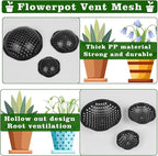15 Pcs Ppherical Flower Pot Mesh Pad, Planter Inserts Bottom Grid for Large Pots, 3 Size Plant Pot Fillers Drain Hole Plugs Prevent Soil Leakage