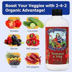 Neptune’s Harvest Organic Tomato & Vegetable Plant Fertilizer (2-4-2) - Liquid Plant Food w/Fresh Fish, Seaweed, Molasses, Yucca Extract, & Humic Acids - for Vegetable Garden (Quart (2 Pack))
