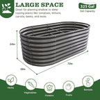 A ANLEOLIFE 6X3X2 ft Galvanized Raised Garden Beds Outdoor, Oval Large Metal Deep Root Planter Box for Planting Vegetables Flowers Herb, Anti-Rust & Easy-Setup, Quartz Grey