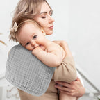 MIGIOL Baby Burp Cloths 100% Cotton Newborn Muslin Burp Cloths 10x20 inches Baby Essentials (5, Blue & Green)