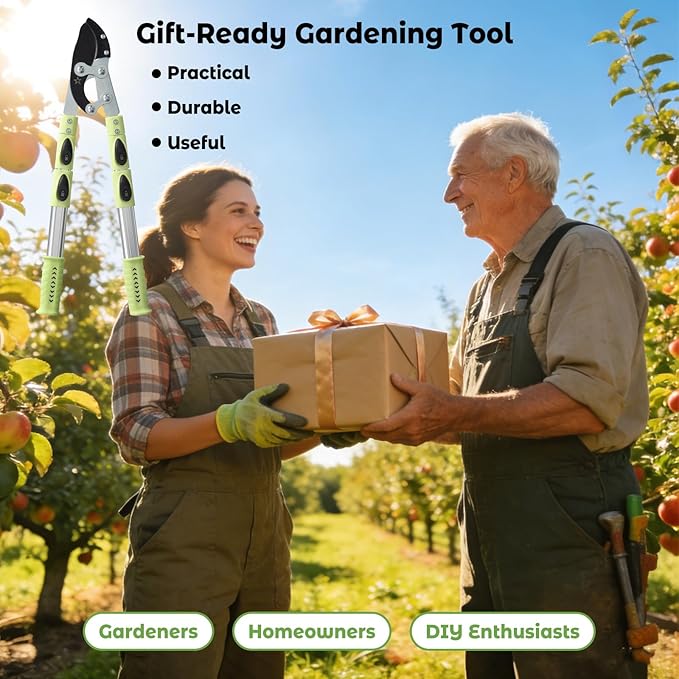 Extendable Loopers for Tree Trimming, 24-42'' Heavy Duty Thick Branches Cutter Lopping Shears with SK5 Steel Blade, Pruning Shear with 1.8” Cut Capacity, Loppers with Compound Action for Gardening