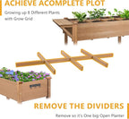 ketive Raised Garden Bed with Lockable Wheels Mobile Elevated Wood Planter,Storage Shelf, Protective Liner,55.5x24x32in (Brown)
