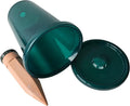 BioGreen HYDRO CUP Self Watering Planter Insert | 0.66 gal | Clay Spikes & Cup | Plant Watering Globes w/ Level Indicator | Terracotta/Green | 4 Pcs