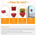 3.9In Red Heart Self-Watering Wall Planter, PLA 3D Printed No Drill Adhesive Planter with 200ml Capacity, Indoor Succulent Planter for Home Office Decor