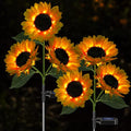 Meagoo Solar Sunflower Lights, 800mA Solar Garden Light with Real Looking Flowers Outdoor Waterproof Solar Stake Lights for Back Yard, Flower Bed, Pathway, Patio, Porch, Fall Decoration (6 Pack)