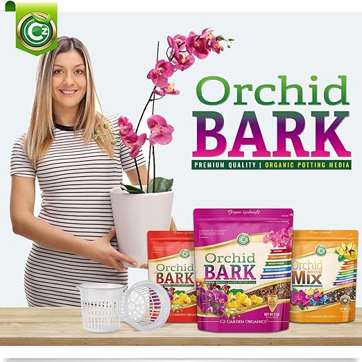 Organic Orchid Potting Bark - Made in USA Premium Garden Soil Amendment for Root Development of Phalaenopsis, Cattleyas, Indoor/Outdoor Plants & Reptile Terrarium Bedding! Chunky Fir Bark. OMRI Listed