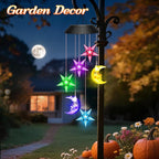 Birthday Gifts for Women Mom Grandma Her Wife, Winzwon Solar Lights Outdoor Wind Chimes for Outside Garden Yard Patio Porch Deck Hanging Decor, Moon and Star Gifts for Mothers Day