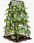 Joyhalo Heavy Duty Adjustable A-Frame Cucumber Trellis for Climbing Plants, 50.4"x17" All-Metal Garden Trellis with Dense Grid Climbing Frame for Raised Beds, Tomatoes, Cucumbers & Outdoor Vines