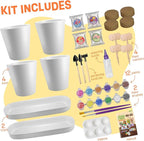 4 Set Paint & Plant Flower Gardening Kit - Gifts for Girls Ages 8-12, Arts and Crafts for Kids Ages 8-12, Kids Gardening Set, Toys Birthday Easter Gifts for Kids Girls Boys Ages 6 7 8 9 10 11 12