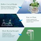 Upgrade Acrylic Aquarium Plant Holder Hanging Aquatic Plant Holder,Adjustable Hook Fish Tank Pot for Hanging Cultivation and Aquarium Decor