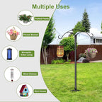 70 Inch Shepherds Hooks for Outdoor,Heavy Duty Shepherds Hooks for Outdoor with 5 Prong Base, Adjustable Stand Hanger for Garden Plant, Hummingbird Feeder, Lantern, Hanging Wedding Decor (2 Pack)
