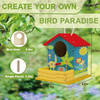Bird House Kits for Kids Ages 4-8, Wooden DIY Birdhouse Kit, Outdoor Woodworking Crafts Freestyle Painting, Bird Houses for Outside with Paints & Brushes, Boy Girl Gift Christmas(1Pcs)