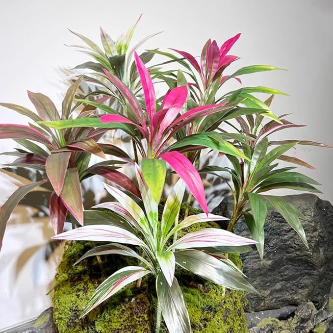 2 Pcs Artificial Cordyline Fruticosa Logs Tropcial Plant 21.6in Fake Dracaena Tree for Indoor Outdoor Office Home Living Room Patio Greenery Porch Decor (Green)