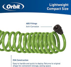 Orbit 27389 Coil Garden Hose, 50 Feet, with 8-Pattern Hose Nozzle (Green)
