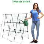OTOSUNNY Garden Trellis for Climbing Plants Outdoor, Cucumber Trellis for Raised Bed Garden, A Frame Vine Plants Support for Vegetable Tomatoes Peas Pole Beans Trellis, 50x48 inch, with Netting, Black