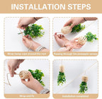 SnowTing 10 PCS Hanging Air Plant Holder, Unique Bamboo Lantern Shape Air Plant Hanger with Jute Ropes for Tillandsia Succulent Houseplants, Airplants Hanging Holders for Home, Office & Garden Decor