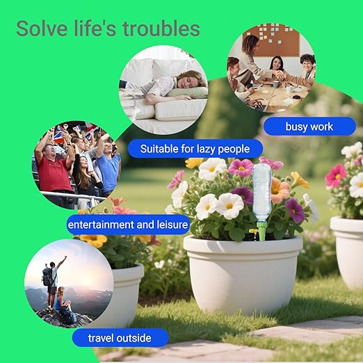 10 Pack Self Watering Spikes for Plant,Indoor & Outdoor Automatic Plants Waterer,Plug-in Device with Adjustable Valve Switch, self Watering Planter Insert (10 Blue Ones)