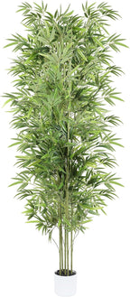 mapleway Artificial Bamboo Plant for Home Decor, 6FT Faux Bamboo Tree with Natural Trunks, Tall Fake Tree with Pot for Balcony Patio Corridor Doorway Staircase