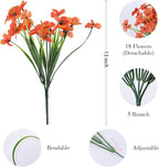 AGIRL 24 Bundles Artificial Fall Flowers Outdoor Indoor Decoration,Fake Plastic Flowers,Faux Mums Plant for Thanksgiving Fall Decor,for Hanging Outside Garden Front Door Porch Patio Window Box