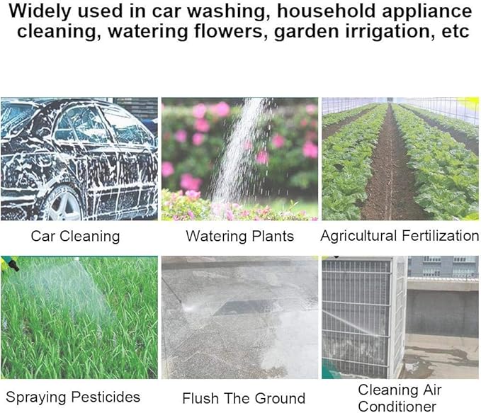 High-Pressure Garden Hose Nozzle Sprayer with Flow Control Valve, Adjustable Watering Wand for Car Washing, Garden Irrigation, and Household Cleaning (11.8in)