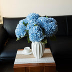 DUYONE 3PCS 22 inch Realistic Artificial Hydrangea Large Flowers Artificial Flowers Dry Flowers Outdoor Wedding Christmas Office Family Party Living Room Table Decoration (Blue)