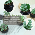 GREENTIME 6 Pcs Green Artificial Succulent Plants in Black Plastic Pots Mini Faux Succulent Plants Indoor Room Decor Aesthetic Bedroom Shelf Desk Bathroom Office Table Home Decoration