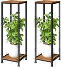 Lilybud--lily 2-Pack Plant Stand Indoor, 41'' Extra Tall Wood Plant Stands Heavy Duty Pedestal Stand for Indoor Outdoor, Modern Corner Flower Stand for Patio, Living Room, Balcony