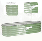 Galvanized Raised Garden Bed Outdoor- Raised Beds for Gardening| Metal Planter Box, Steel Raised Garden Bed Kit with Safety Edging and Gloves for Vegetables, Flower, Herbs (6x2x1.4FT, Green)