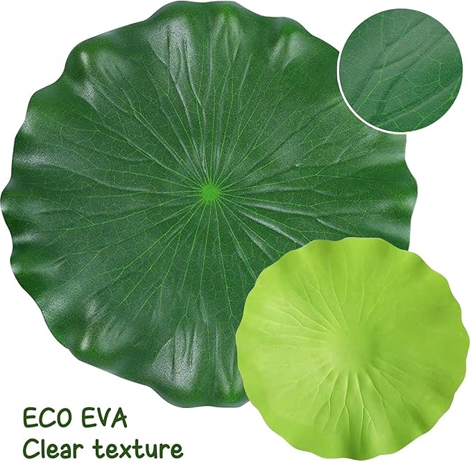 ZAUGONTW 20 Pcs Artificial Lily Pads for Ponds, Realistic Floating Lily Pads Leaves, Lotus Leaves Water Lilies Pad Artificial Foliage Pond Decor for Koi Fish Pool Patio Aquarium