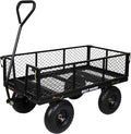 BILT HARD Heavy Duty 880 Lbs Capacity Mesh Steel Garden Cart, 4 Cu.Ft Heavy Duty Garden Cart with 180° Rotating Handle, Removable Sides, All Terrain Wheels, Capacity Utility Steel Wagons for Yard