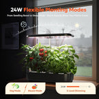 owltron Hydroponics Growing System Kit, 12 Pods Indoor Herb Garden with 24W LED Grow Light Full Spectrum, Planting Height Up to 20", Quiet Water Pump, Indoor Gardening for Gifts, Kitchen, Black