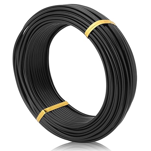 Black-2.5mm-Anodized Aluminum Bonsai Training Wire 250g/10gauge Large Roll,Many Size to Choose,KSVZS Bendable Metal Wire for Crafts,Sculpting,Armature and Daily Use,Necessities for Family