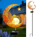 ZNYCYE Solar Garden Decor Outdoor Statue, Moon Fairy Garden Figurines with Hummingbird Design for Mom Women Grandma Solar Stake Lights for Patio, Yard, Lawn, Pathway (Warm White)
