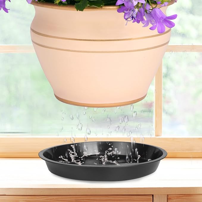 PeoMev 12Pack Plant Saucer - 8 10 12 Inch Plant Tray Round Plastic Plant Drip Trays for Indoor Outdoor Garden Plants, Collects Flower Pot Drainage and Excess Water