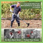 Weed Puller Tool with Long Handle, 60inch Manual Weed Puller Tool,2 in 1 Hand Weed Rake,Heavy Duty Garden Hoe,Uprooting Weeder Remover for Garden (Chrome(Stainless Steel), 60" Long Handle)
