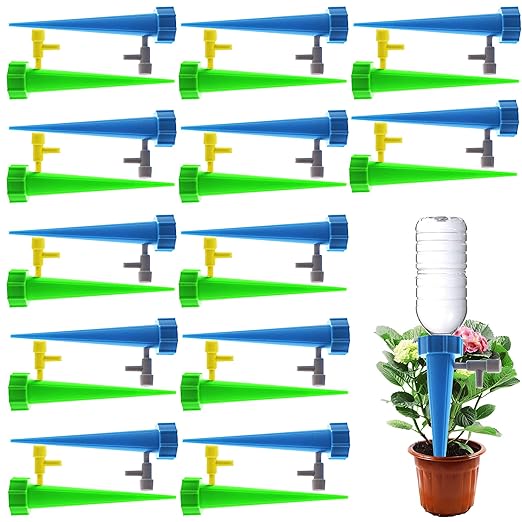 Self Watering Spikes 24 PCS, Auto Plant Watering Devices with Adjustable Release Control Valve Switch,Suitable for Indoor and Outdoor Plants Use