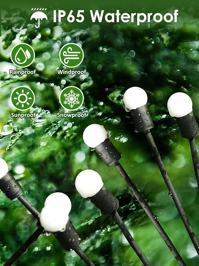 2026 Upgraded Solar Lights Outdoor, 8 Pack Solar Garden Lights with 2 Modes, Firefly Lights Outdoor Waterproof, Sway by Wind, Twinkle Firefly Light for Yard Patio Path Garden Decoration (Cool White)