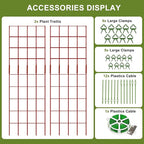 Cucumber Trellis 2 Pack, 59" H Foldable A-Frame Garden Trellis for Raised Bed Garden Grow Support with Plant Support Clips, Twist Ties for Cucumber,Tomato, Climbing Plants and Flowers