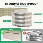 1MORE Raised Garden Bed -4X2X1 Galvanized Planter Box for Outdoor Gardening,3 in 1 Modular Raised Bed Kit with Protective Tape, Gloves for Herb，Ideal for Vegetables and Plants.White-1Pack