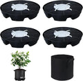 4Pcs Self Watering Pot Base with 1 Plant Grow Bag, Self Watering Pots for Indoor Plants, Plant Saucers, Auto Watering for Plants Indoor - Auto-Irrigation System for 5 Gallon Fabric Pots