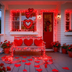 JMEXSUSS 200 LED Red String Lights Indoor Outdoor, 66ft Connectable LED Red Christmas Lights Plug in, 8 Modes Valentine Light for Tree Bedroom Garden Yard Porch Xmas Valentine's Day Decorations
