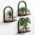 Amaoot Floating Shelves Set for 3, Wall Planters for Indoor Plants, Hanging Shelves Wall Shelf Plant Holder for Living Room Decor, Bathroom, Bedroom, Kitchen, Office